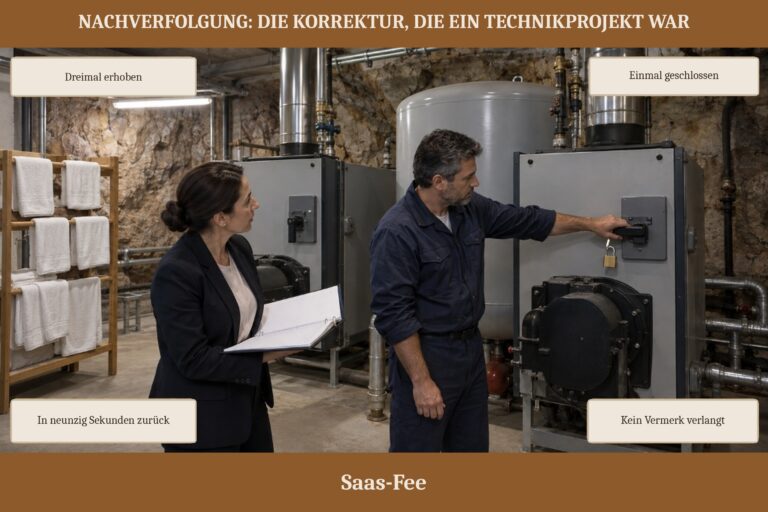 3.14 — Nachverfolgung: die Korrektur, die ein Technikprojekt war